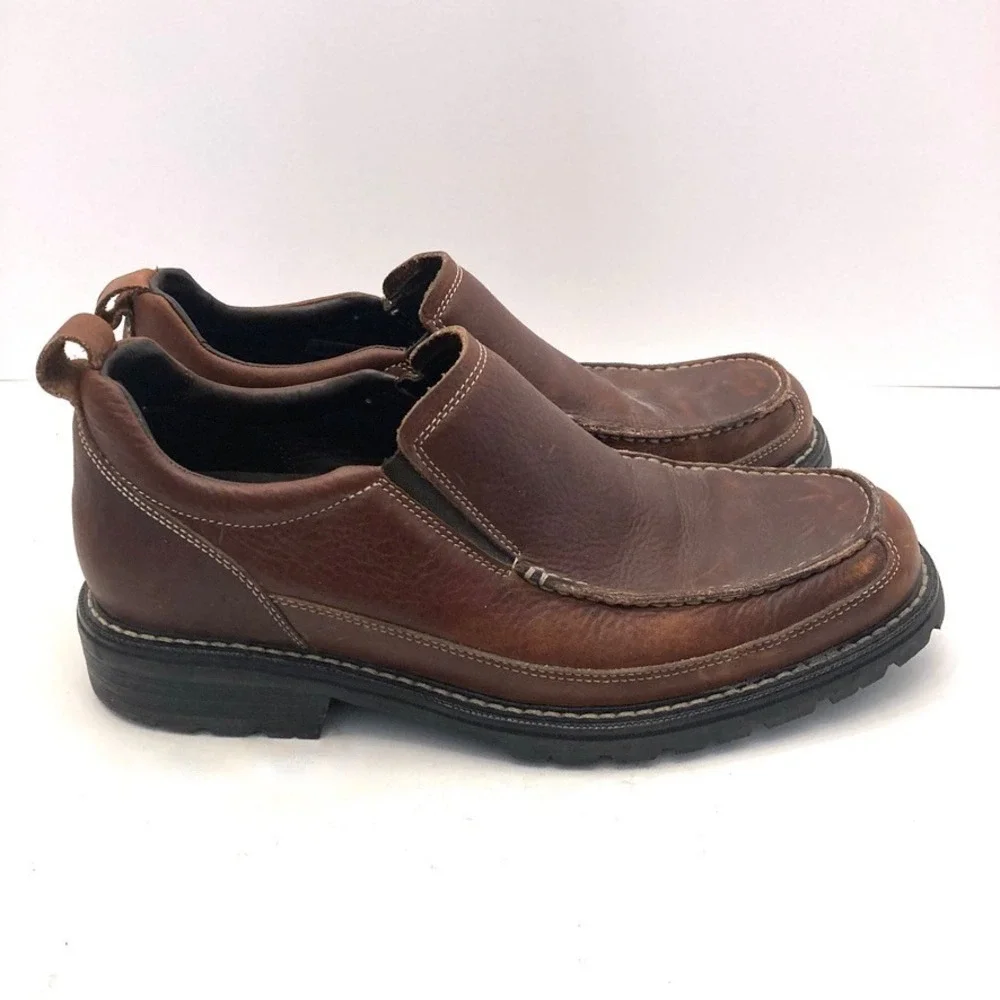 Cole Haan Loafers Brown Tumbled Leather Slip On Mens 10.5M Waterproof